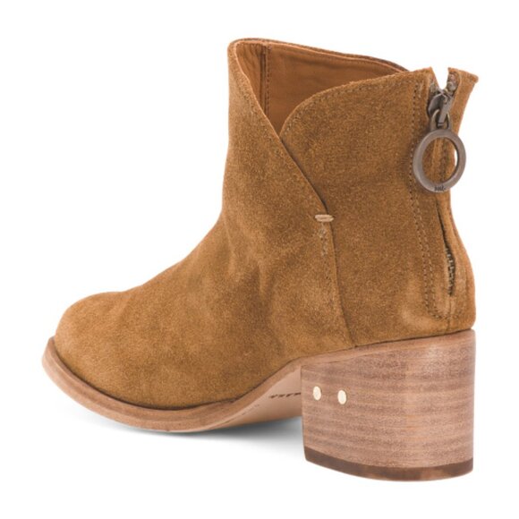 NEW BEEK Made In Mexico Suede Eagle Booties in chestnut for women 825 10j5 - Picture 1 of 4
